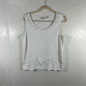 Rebecca Malone White Sleeveless Top Large Size